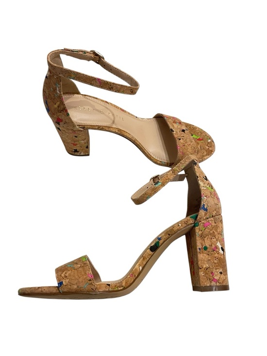 Kelly & Katie Shoes - Kelly & Katie Cork Multicolor Confetti Block Heel Sandals